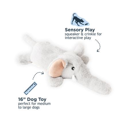 Tall Tails Stuffless Elephant Squeaker Dog Toy