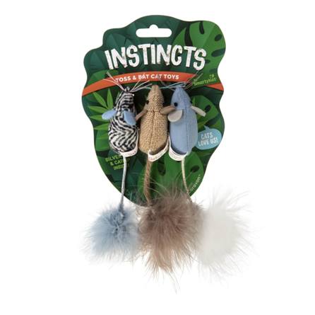 Smartykat Instincts Catnip Caravan Cat Toys set of 3