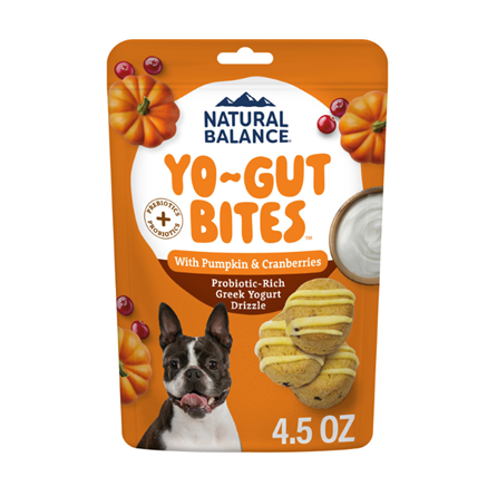 Natural Balance Yo-Gut Bites Pumpkin and Cranberries Dog Treats 4.5 oz