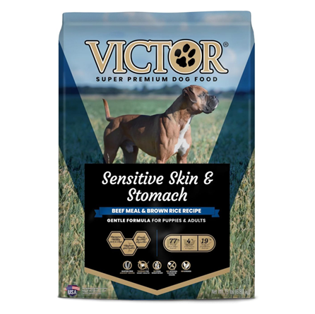 Victor Sensitive Skin and Stomach Beef and Rice Dog Food 15 lb