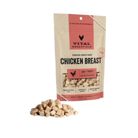 Vital Essentials Freeze Dried Grain Free Chicken Breast Dog Treats 2.1 oz
