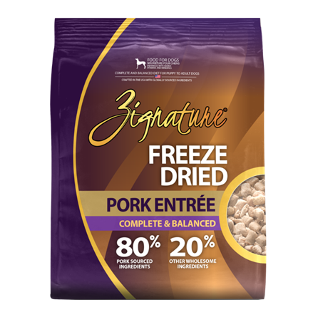 Zignature Freeze Dried Pork Entree Dog Food 4 oz