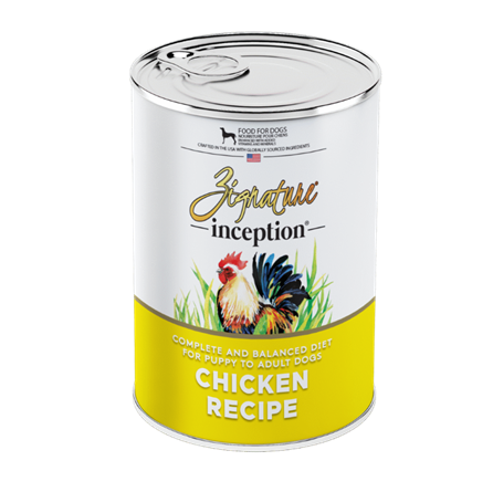 Zignature Inception Chicken Recipe Dog Food 13 oz can