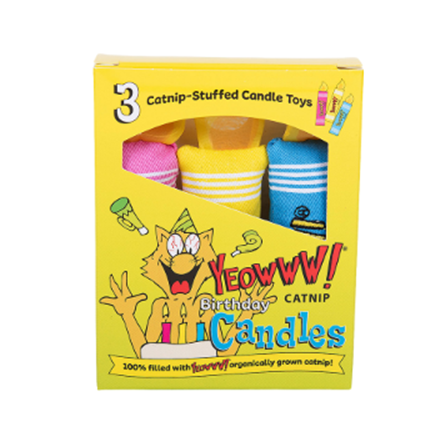 Yeowww! Catnip Birthday Candles 3 count Cat Toy