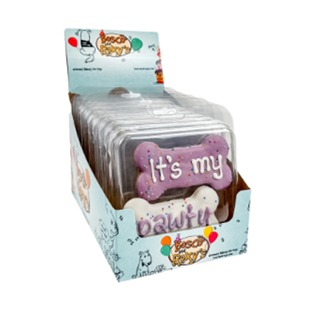 Bosco and Roxy's Prepackaged It's My Pawty Bones 2 pack Dog Treats
