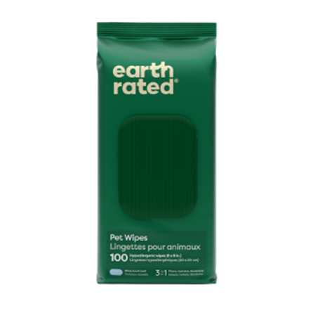 Earth Rated Hypoallergenic White Tea and Basil Grooming Wipes 100 count