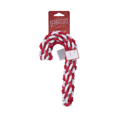 Territory Holiday Candy Cane Braided Rope Dog toy