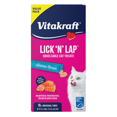 Vitakraft Lick N Lap Salmon Cat Treat 8.4 oz 16 count