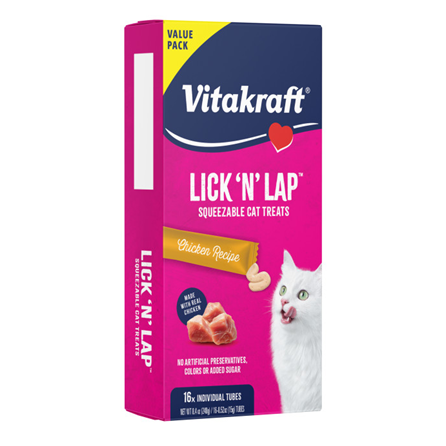 Vitakraft Lick N Lap Chicken Cat Treat 8.4 oz 16 count