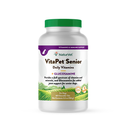NaturVet VitaPet Senior Daily Vitamins with Glucosamine Dog Supplement