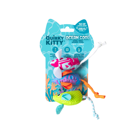 Quirky Kitty Ocean Themed Cool Mice with Catnip Cat Toys