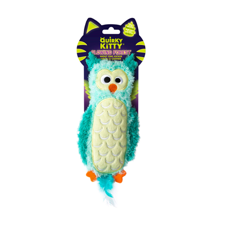 Quirky Kitty Night Owl Kicker with Catnip and Silvervine Cat Toy